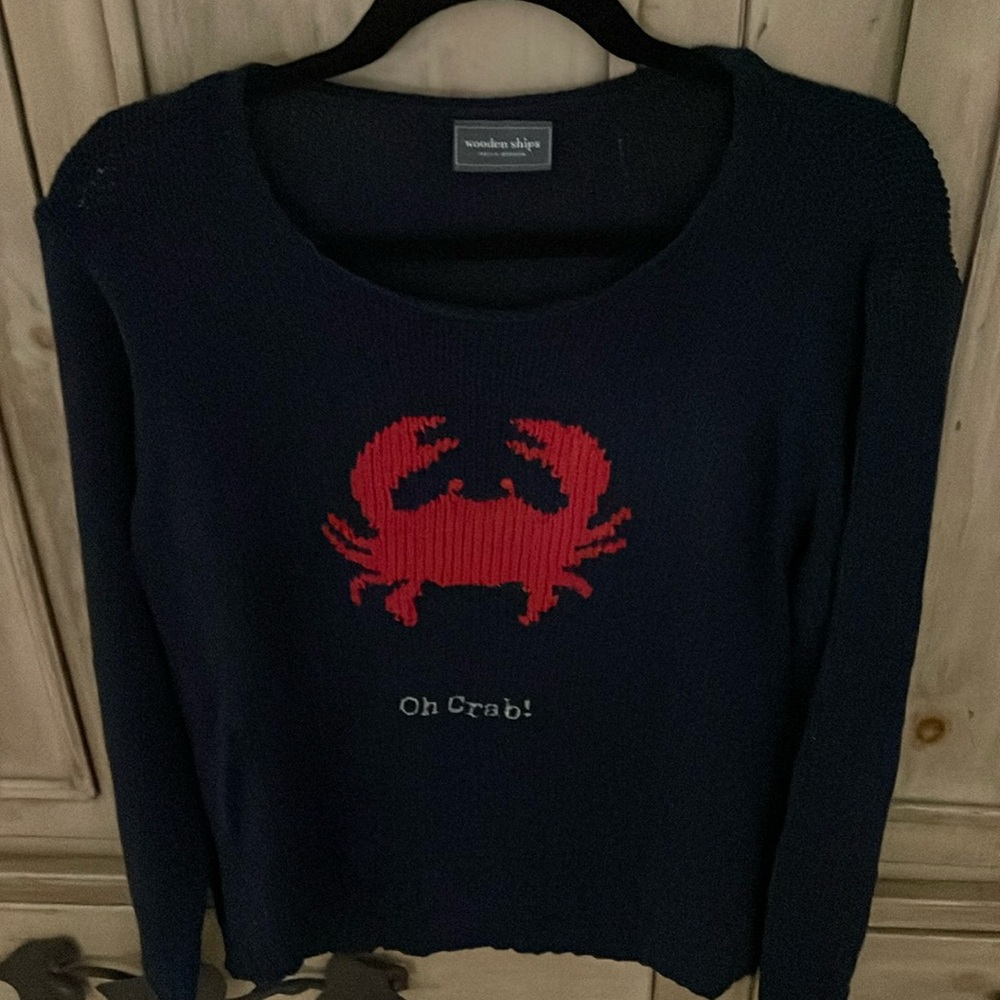 Wooden Ships cotton sweater “Oh Crab” Sz M/L
